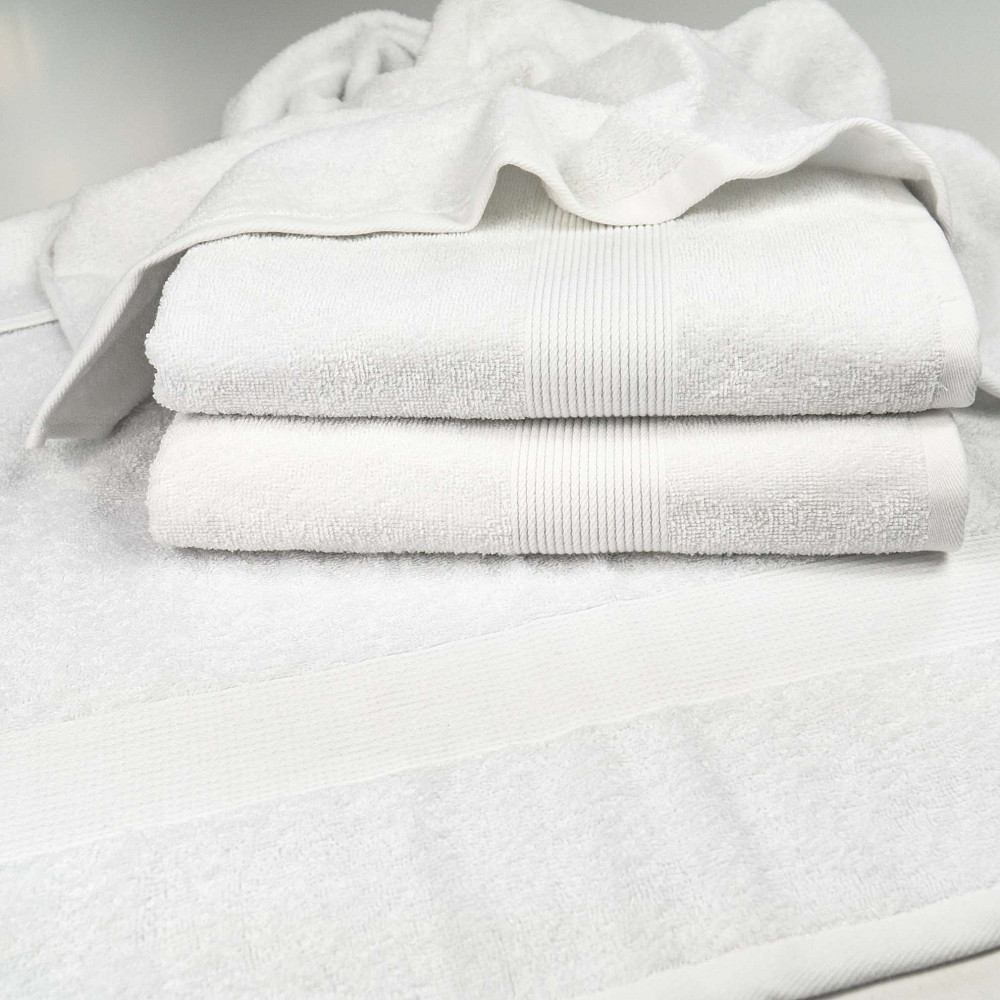Рушник для рук та обличчя махровий з Бордюром GM Textile 40х70см 400г/м2 (Білий) Суми - фото 5