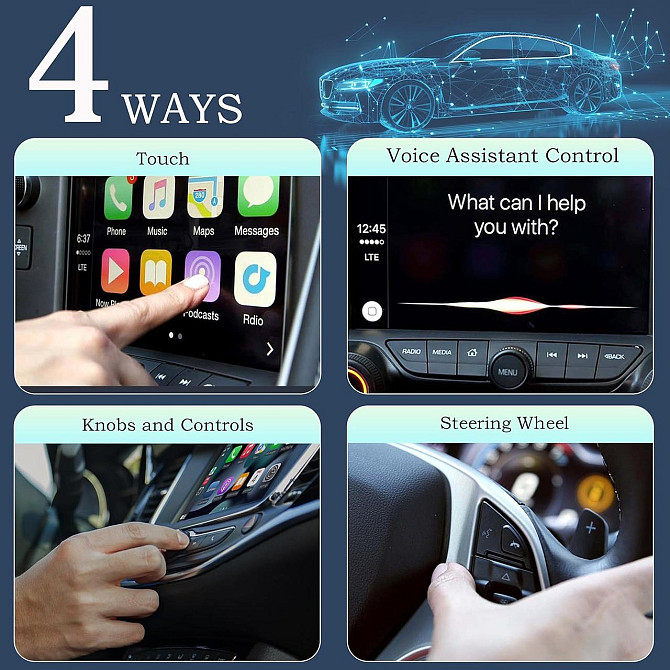 Беспроводной адаптер CarPlay Lyssiefeel, USB-A USB-C, для авто с проводным CarPlay, карплей для iPho Киев - изображение 4