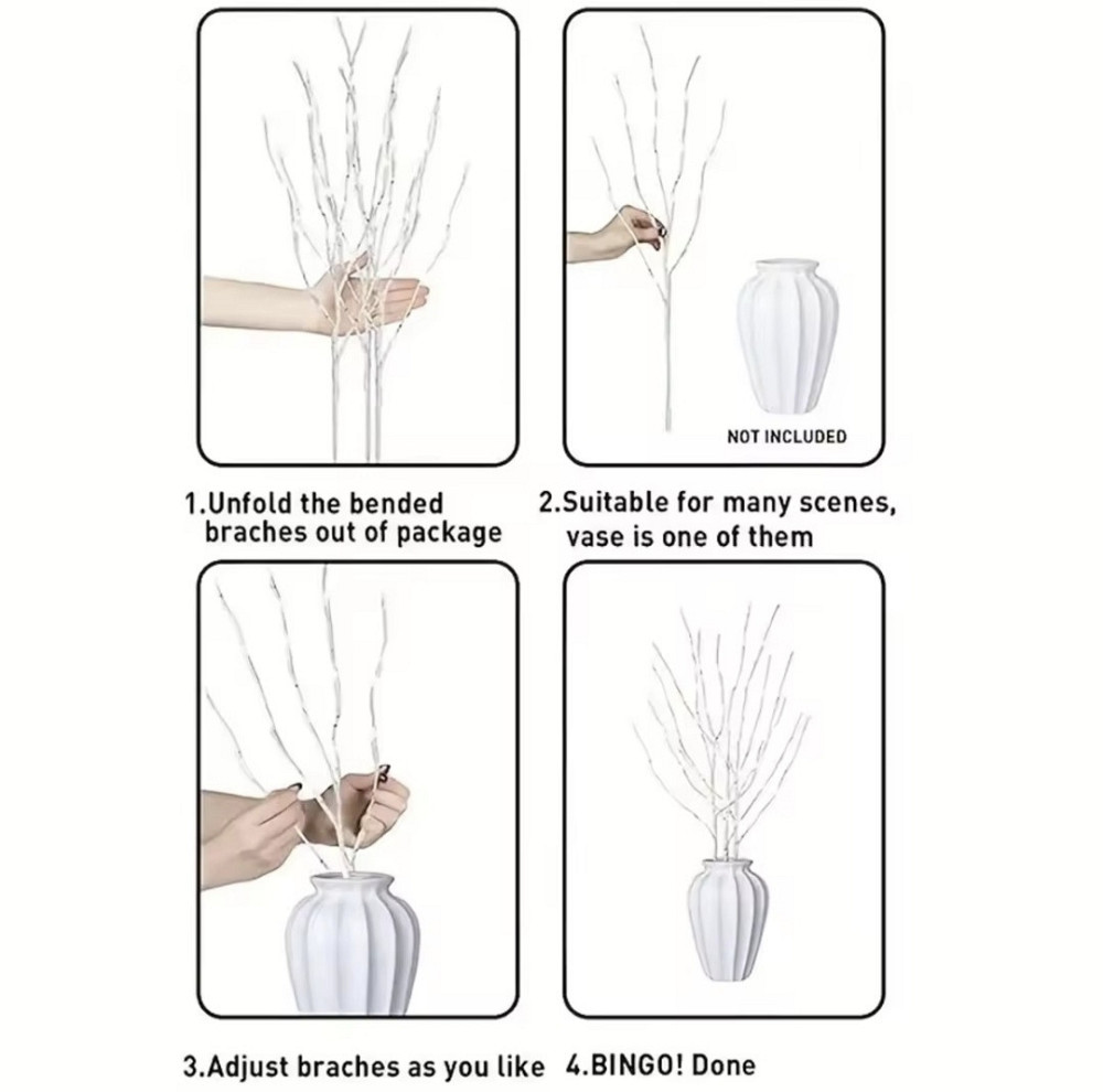 Світлодіодні гілочки LED на батарейках 3 шт Сміла - фото 3