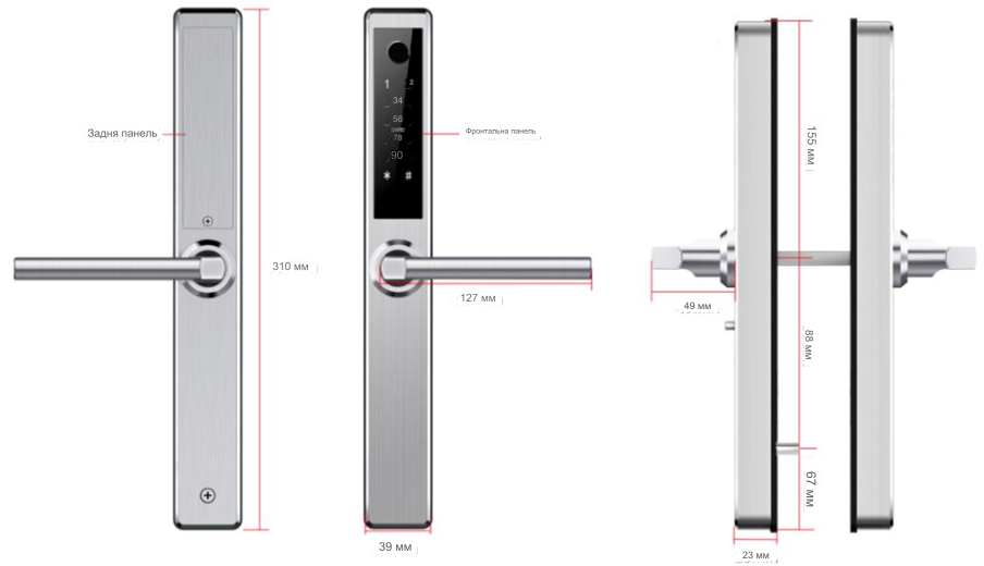 PES Aston черный смарт замок из нержавеющей стали Киев - изображение 3