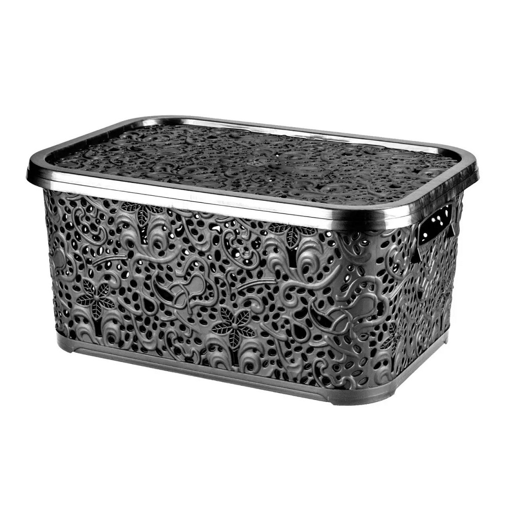 Кошик з кришкою "Ажур" 22л 43,5*31*20,5см металік Одеса - фото 1