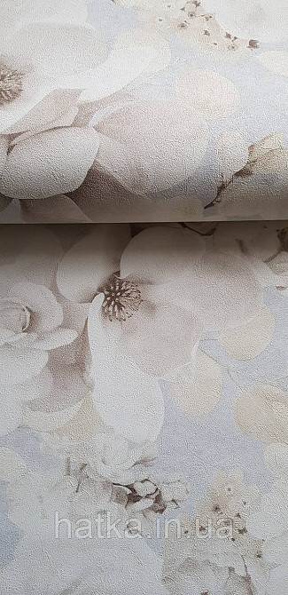 Обои виниловые на флизелине горячего тиснения Sintra Atmosphere цветы розы белые беж серые голубые 512203 Киев - изображение 2