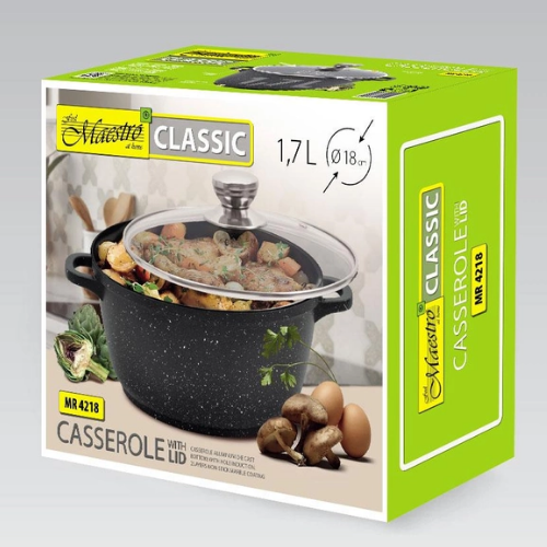 Каструля 1,7л скляна кришка MR-4218 Maestro Житомир - изображение 4