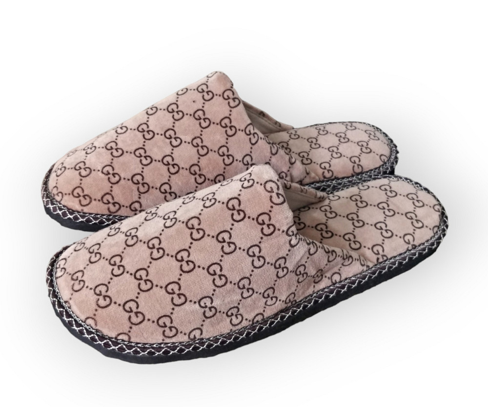 Тапочки мужские закрытые бежевый GG комнатные тапочки для дома гиганты великаны 48 49 50 размер Одесса - изображение 3