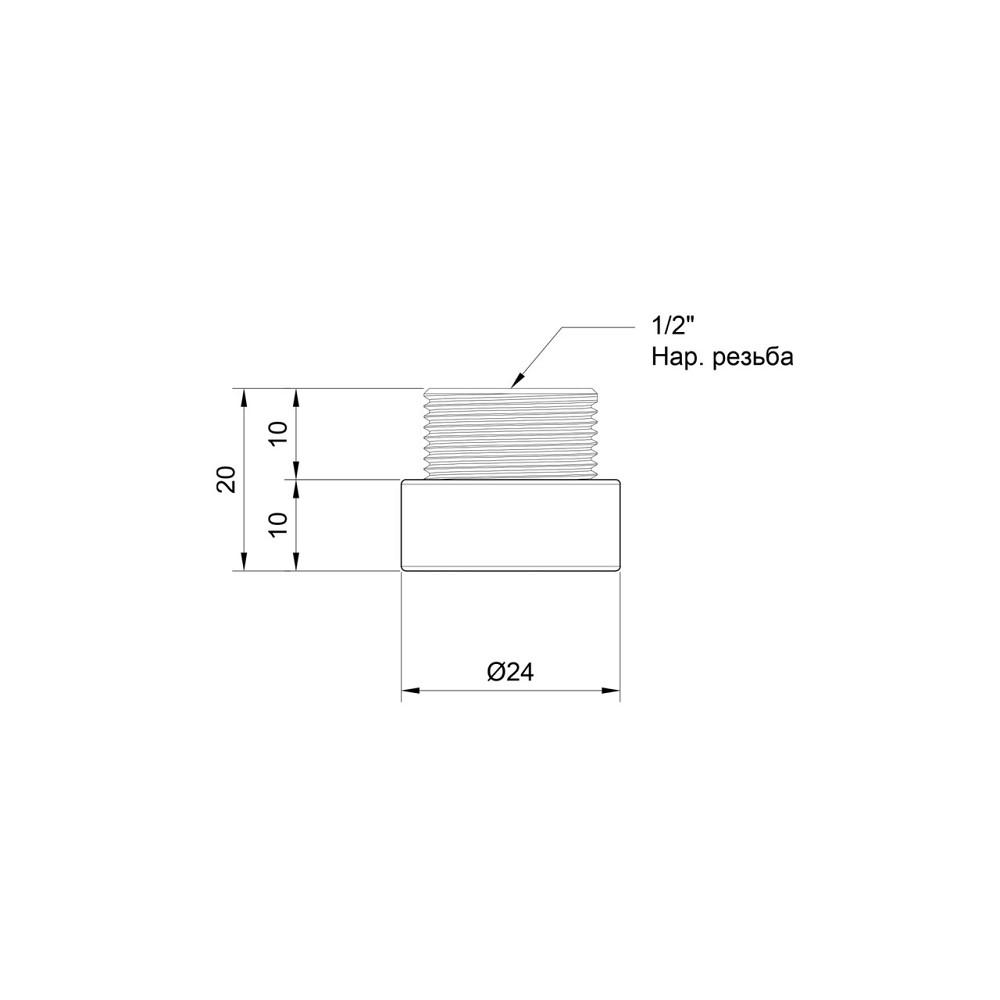 Подовжувач Thermo Alliance Standart 10х1/2" хром SD1301510 Київ - фото 2