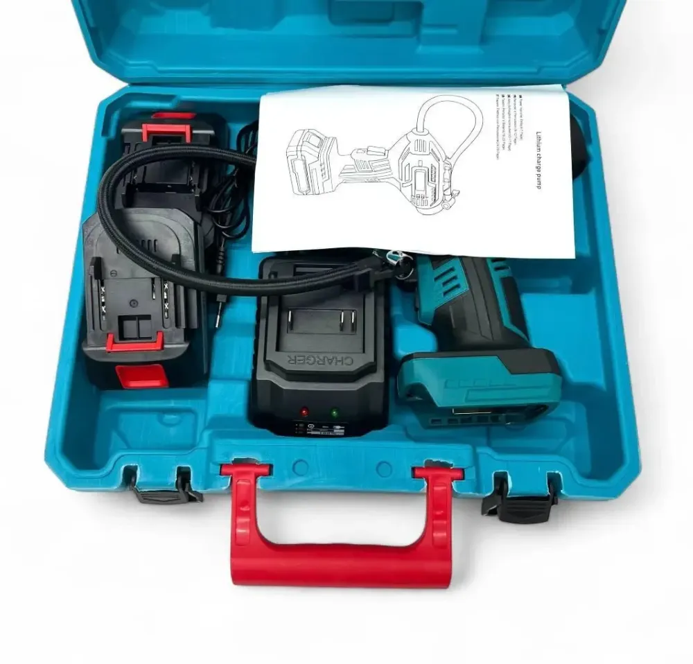 Акумуляторна підкачка ALFA компактний насос для шин з зарядним кабелем 21V насос для автомобільних шин у кейсі Львів - фото 5