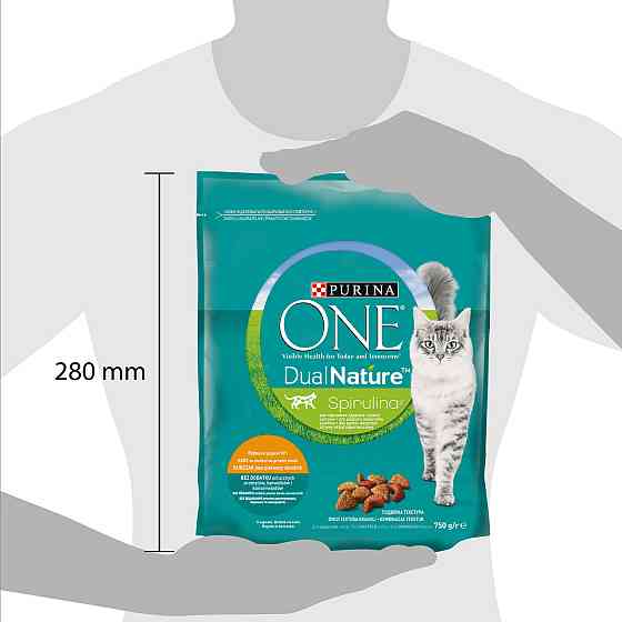 Сухий корм PURINA ONE Adult Dual Nature Spirulina для дорослих котів, з куркою, 750 г Київ