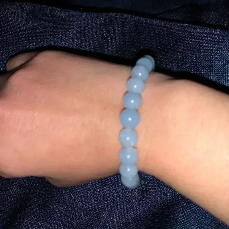 Браслет из натурального аквамарина • Камни 8 мм • Покой, баланс, энергия Киев - изображение 6