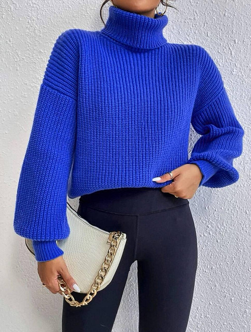 Стильный женский свитер с высоким воротником под горло Акрил+шерсть Электрик Одесса - изображение 1