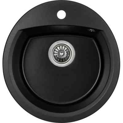 Мийка кухонна GRANADO RONDA black shine з сифоном (470*490mm.) (gr2201) Вінниця