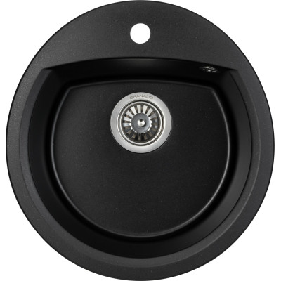 Мийка кухонна GRANADO RONDA black shine з сифоном (470*490mm.) (gr2201) Вінниця - фото 1