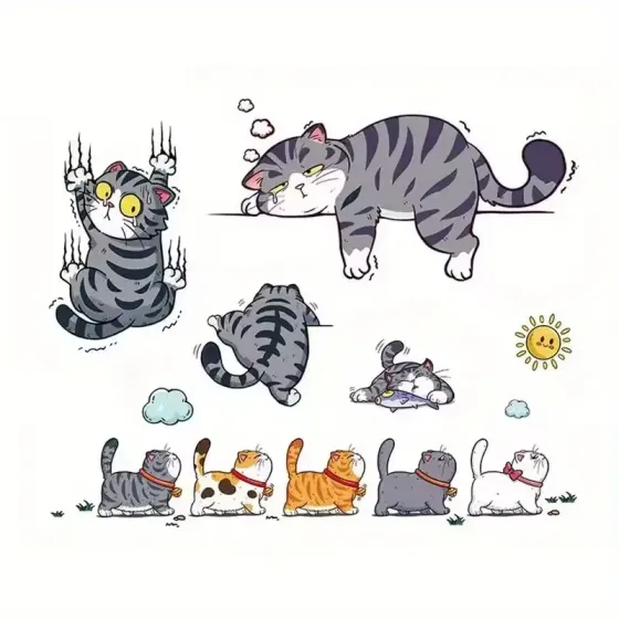 Наклейки для автомобиля с котиками — смешные деколи 29×21 см Киев