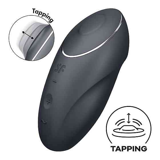 Вибростимулятор-пульсатор Satisfyer Tap & Climax 1 Grey, эффект постукивания пальцем, 2 мотора Sex Aura Киев