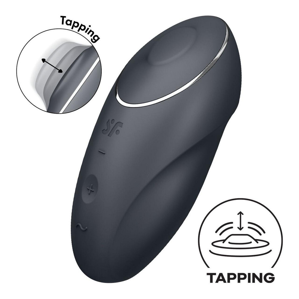 Вибростимулятор-пульсатор Satisfyer Tap & Climax 1 Grey, эффект постукивания пальцем, 2 мотора Sex Aura Киев - изображение 1