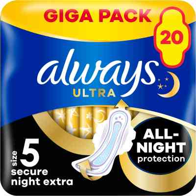 Гигиенические прокладки Always Ultra Secure Night Extra Размер 5 20 шт. (8006540903766) Винница