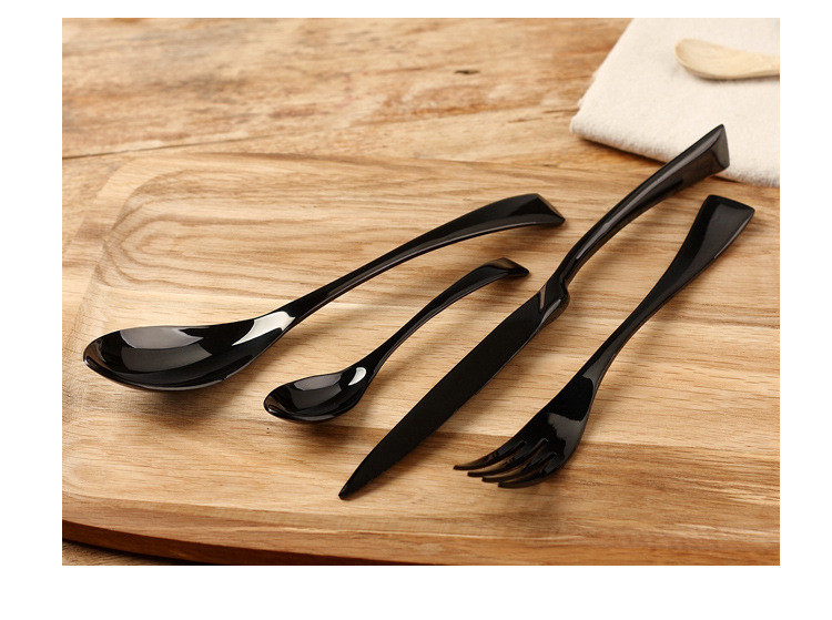 Черные столовые приборы Рио де Жанейро 4 предмета, ПОДАРОЧНАЯ УПАКОВКА, сталь Кременчуг - изображение 1