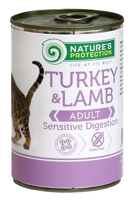 Nature's Protection Adult cats Sensitive digestion Turkey & Lamb Вологий корм для кoтів з чутливим травленням з індичкою і ягням, 400 г Киев - изображение 1