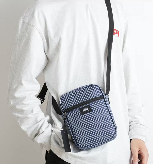 Сумка через плече Stussy 19x16 синій/білий Запоріжжя - фото 4