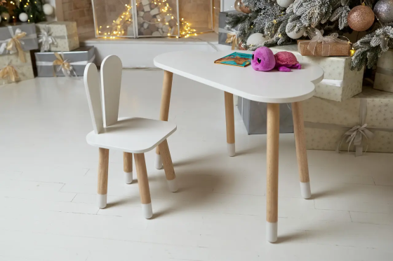 Дитячий столик Хмарка і стільчик Зайчик (Білий) Київ