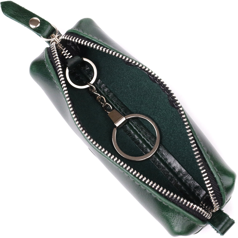 Практична ключниця з натуральної гладкої шкіри GRANDE PELLE 22943 Зелений Київ - фото 5