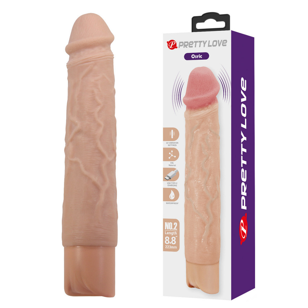 Реалистичный вибратор - Pretty Love Osric Realistic Vibrating Dildo Flesh Sex Aura Киев - изображение 1