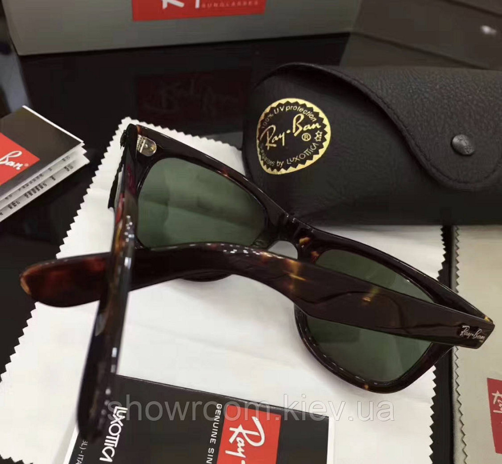 Мужские солнцезащитные очки в стиле RAY BAN Wayfarer 2140-902 LUX Киев - изображение 6
