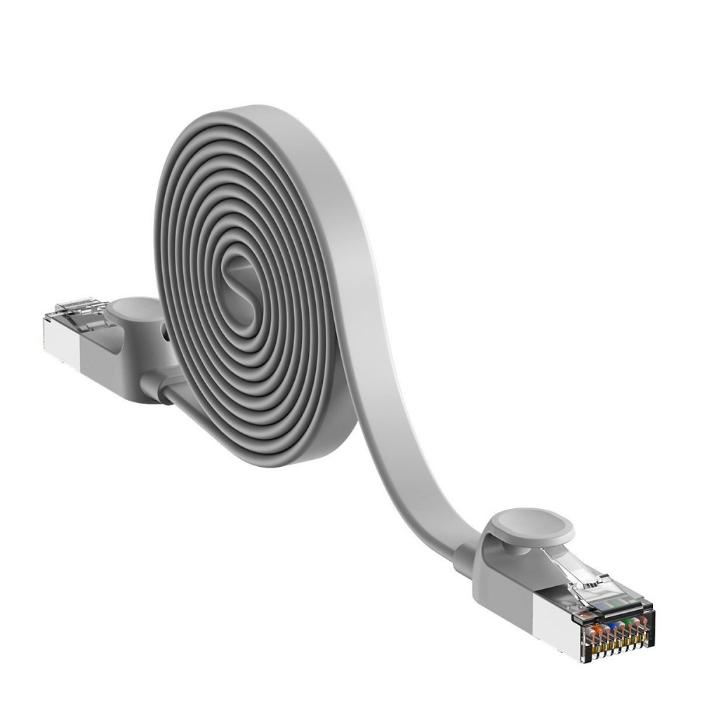 Патч-корд Baseus мережевий кабель Ethernet Cat6 RJ 45 Gigabit Network PCWL-D0G (Сірий, 5м, Плоский) Миколаїв - фото 4
