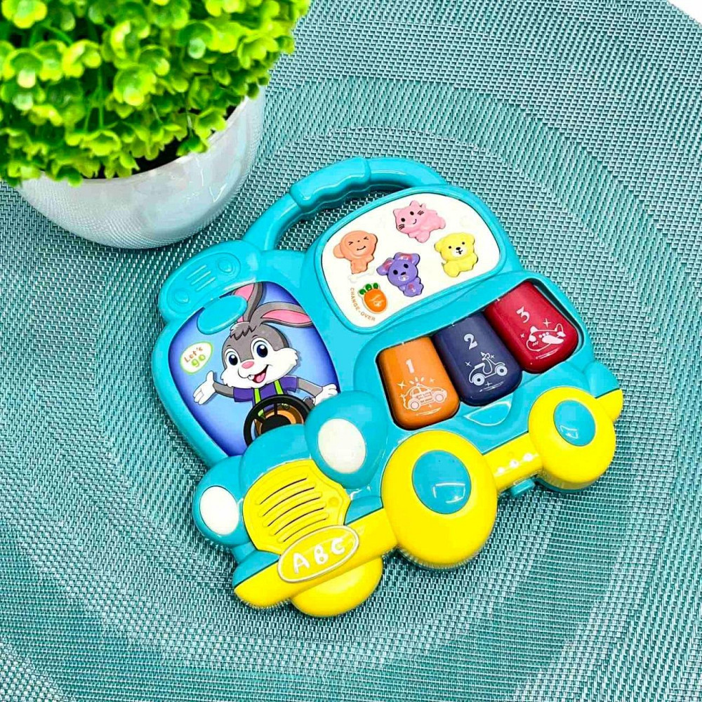 Набір ігровий Limo Toy піаніно машинка брелок музика звук українські вірші світло Блакитний (FT 0027) Чернигов - изображение 2