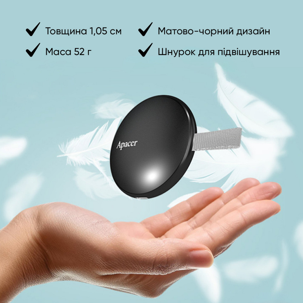 Портативний SSD Apacer Magnetic 512 ГБ Black Київ - фото 1