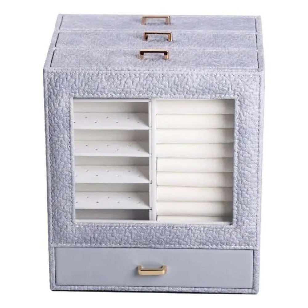 Yiwu Скринька для прикрас з еко шкіри 3 яруси органайзер для ювелірних виробів HP-5-16G Коломыя - изображение 1