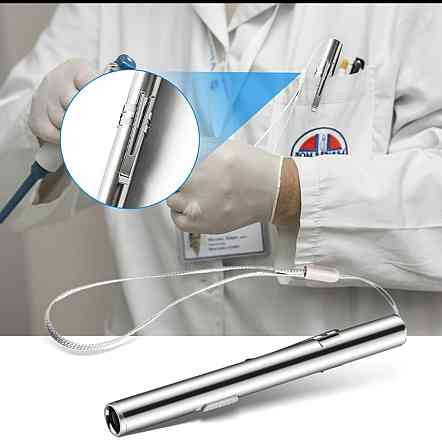 Фонарик в виде ручки на акумуляторе USB 13 на 1.5 см серый Киев