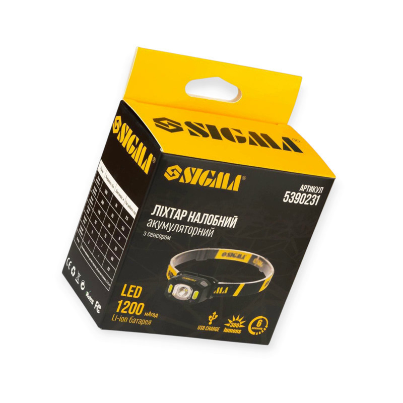 Ліхтарик діодний налобний cob 300лм, акб 1.2ач, зарядка usb+220в, сенсор включення Мукачево - фото 8