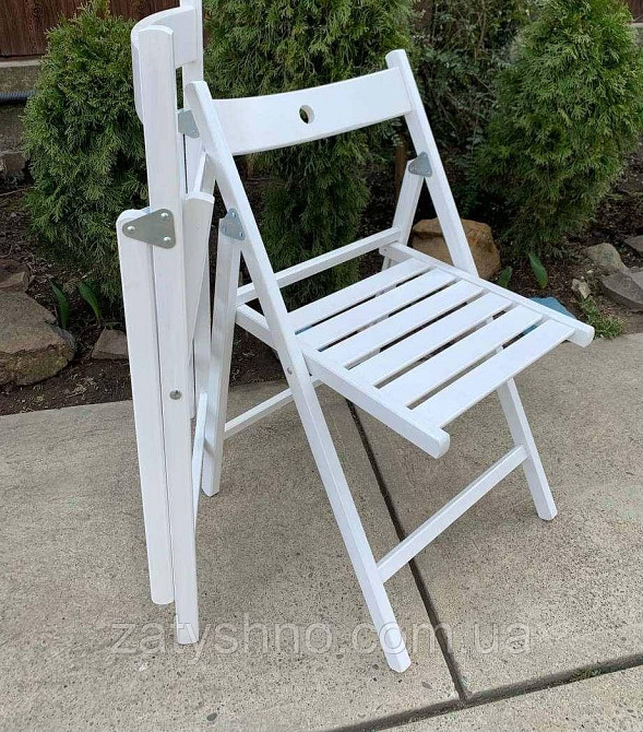 Стільці біле складане букове туристичне садове Київ - фото 9