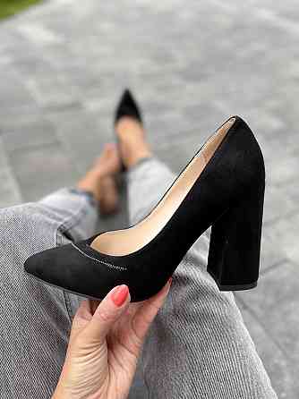 Lino Marano Туфлі жіночі Lino Marano чорні еко-замша каблук 10 см розміри 35-39 (Y471-6 4599) Коломыя