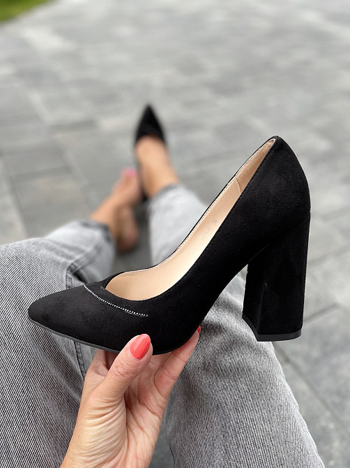 Lino Marano Туфлі жіночі Lino Marano чорні еко-замша каблук 10 см розміри 35-39 (Y471-6 4599) Коломия - фото 3