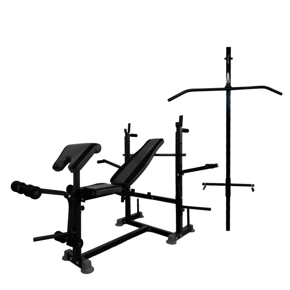 Скамья для жима с тренажерами WCG 0090 + 4 грифа + блинами 80 кг набор Киев - изображение 3