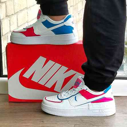 Кроссовки Nike Force Белые Женские Цветн Кожаные Форсы Найк (размеры: 36,37,38,39,40,41) Видео Обзор Днепр