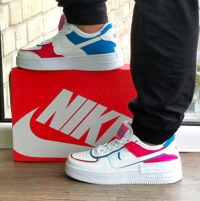 Кроссовки Nike Force Белые Женские Цветн Кожаные Форсы Найк (размеры: 36,37,38,39,40,41) Видео Обзор Днепр - изображение 1