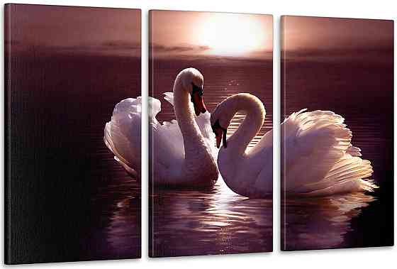 Модульная картина Природа Лебеди  Аrt-124_3А 70x130 см Киев