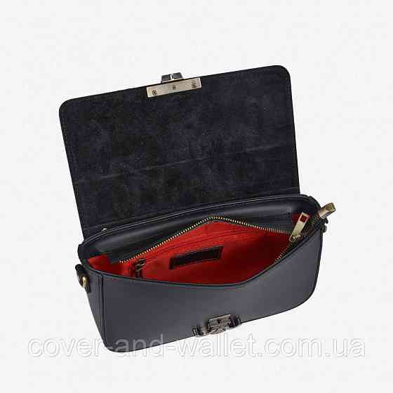 Стильна жіноча сумка середнього розміру з італійської шкіри (чорна) Virginia Conti Київ