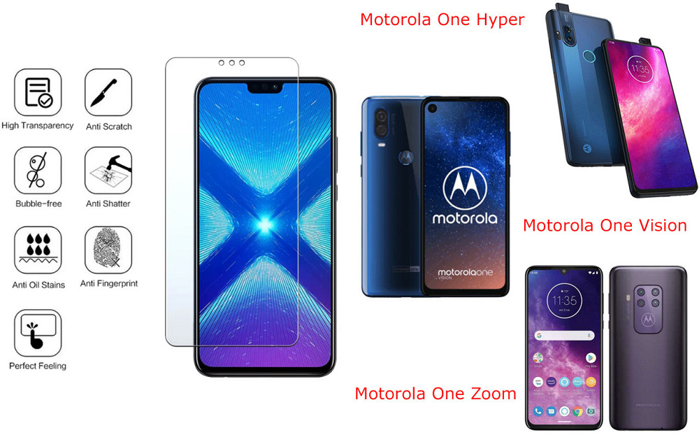 Защитное стекло NeoGlass для Motorola One Hyper, One Vision, One Zoom – ультрапрозрачное и устойчивое Киев - изображение 4