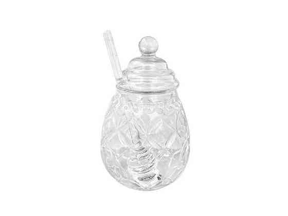 Банка для меду з ложкою Grooved 9*9*14см 380мл R32718 ТМ STENSON Київ