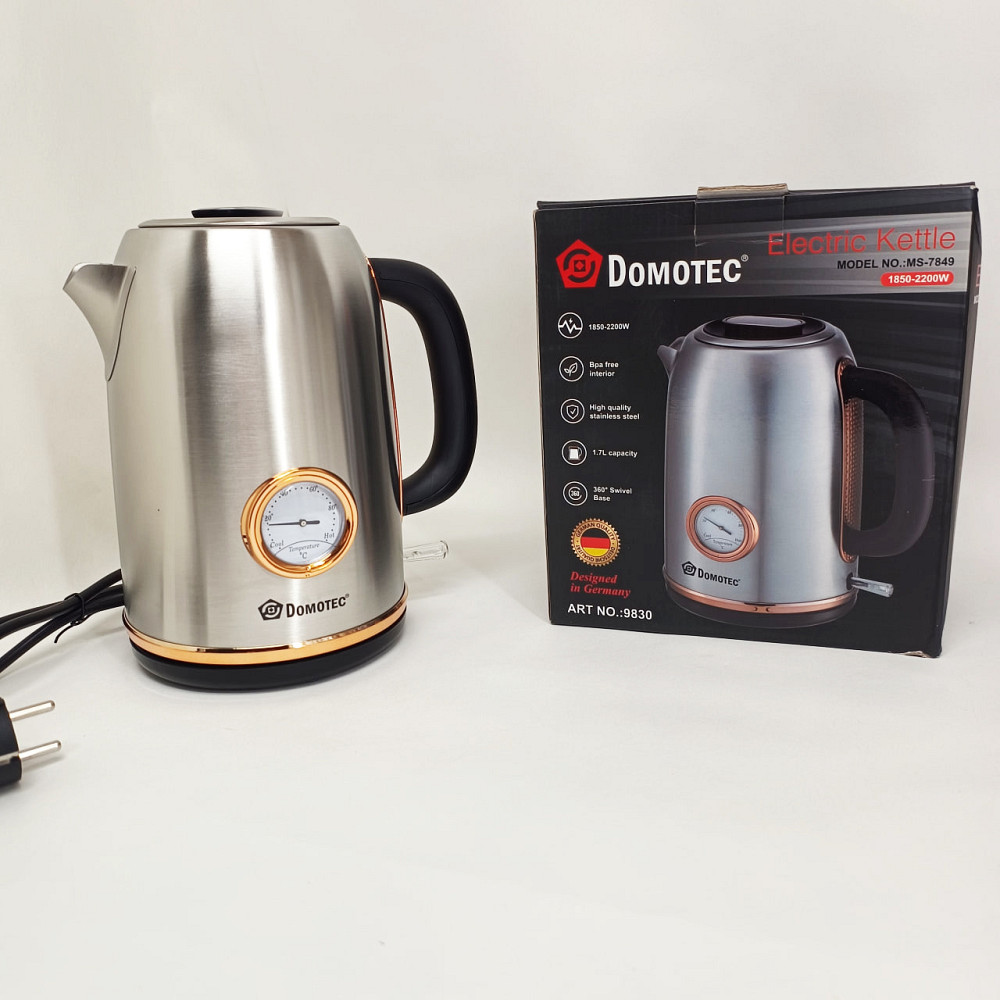 Хороший чайник для дома Domotec MS-7849 2200 Вт, Электрочайник нержавейка, Чайник для дома удобный PQ-78 Львов - изображение 3