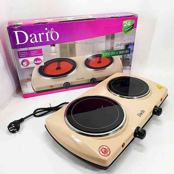Плиты электрические бытовые 2 конфорки DARIO DHP122B 2100 Вт, Варочная настольная плита MN-45 Львов