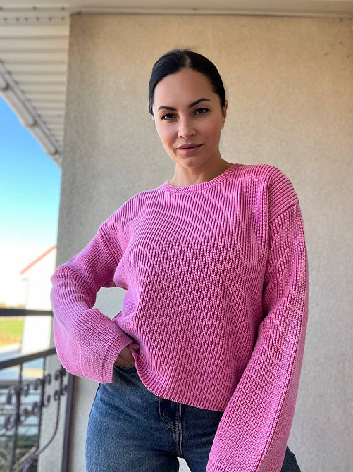 Светр жіночий A-N 875 варка в'язка оверсайз one size, рожевий, one size Київ - фото 1