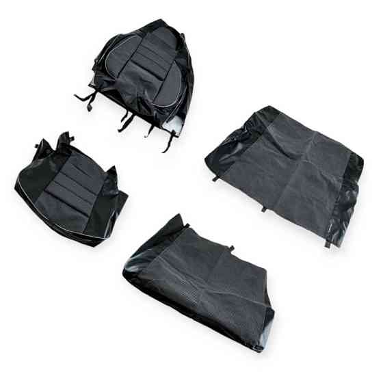 Чохли газ газель (1+2) "пілот" сірі шкірозамінник+тканина салону Мукачево