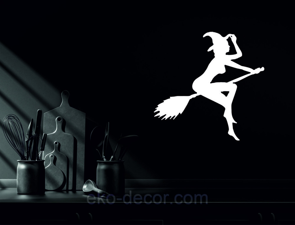 Декоративное настенное Панно «Ведьма на метле», Декор на стену 50*49 см, Белый Киев - изображение 7