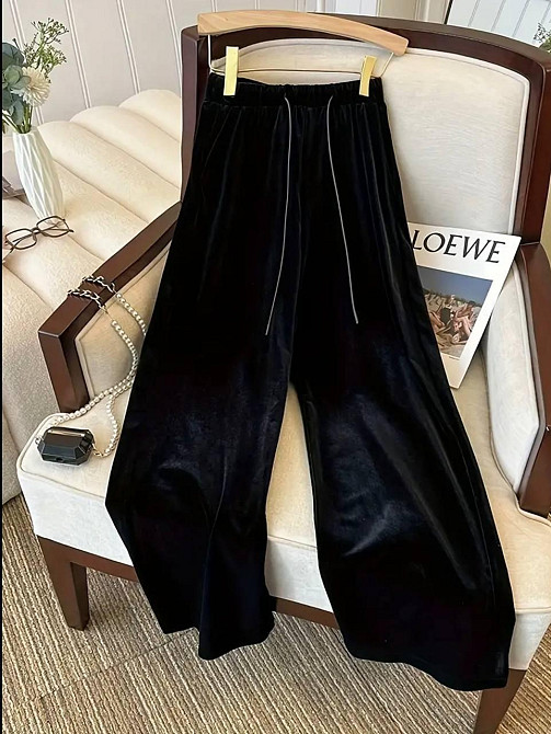 Женские повседневные брюки прямого кроя из мягкой ткани велюр Одесса - изображение 6