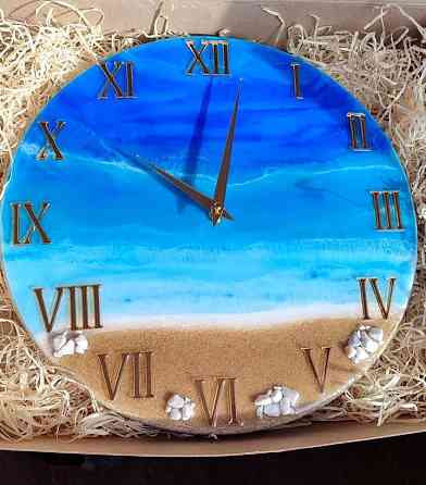 Часы настенные 40 см из эпоксидной смолы ручной работы Днепр