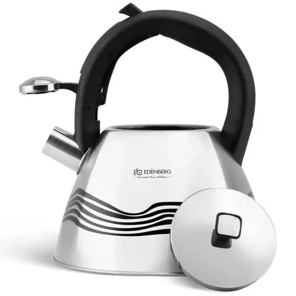 Чайник со свистком 3 л из нержавеющей стали, капсульное дно, удобная ручка, стильный дизайн, все плиты Одесса - изображение 6